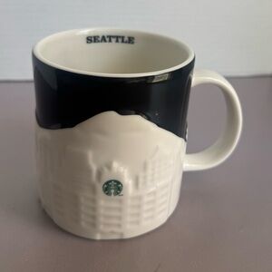Starbucks Seattle Ceramic Mug - Black and White Design